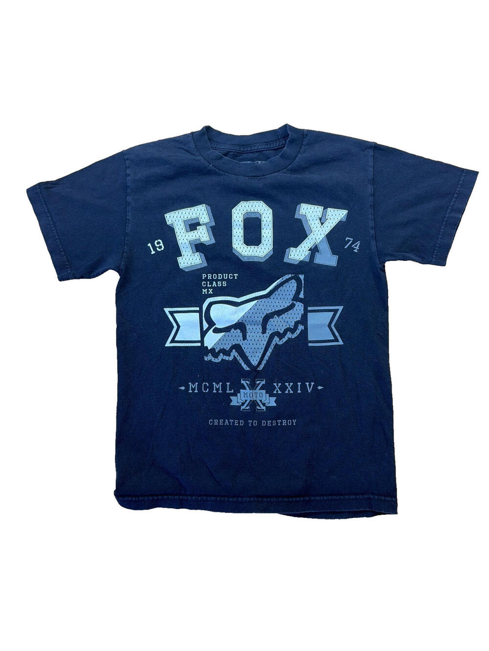 Y2K Fox Racing Black Tshirt With White Graphic Size Small